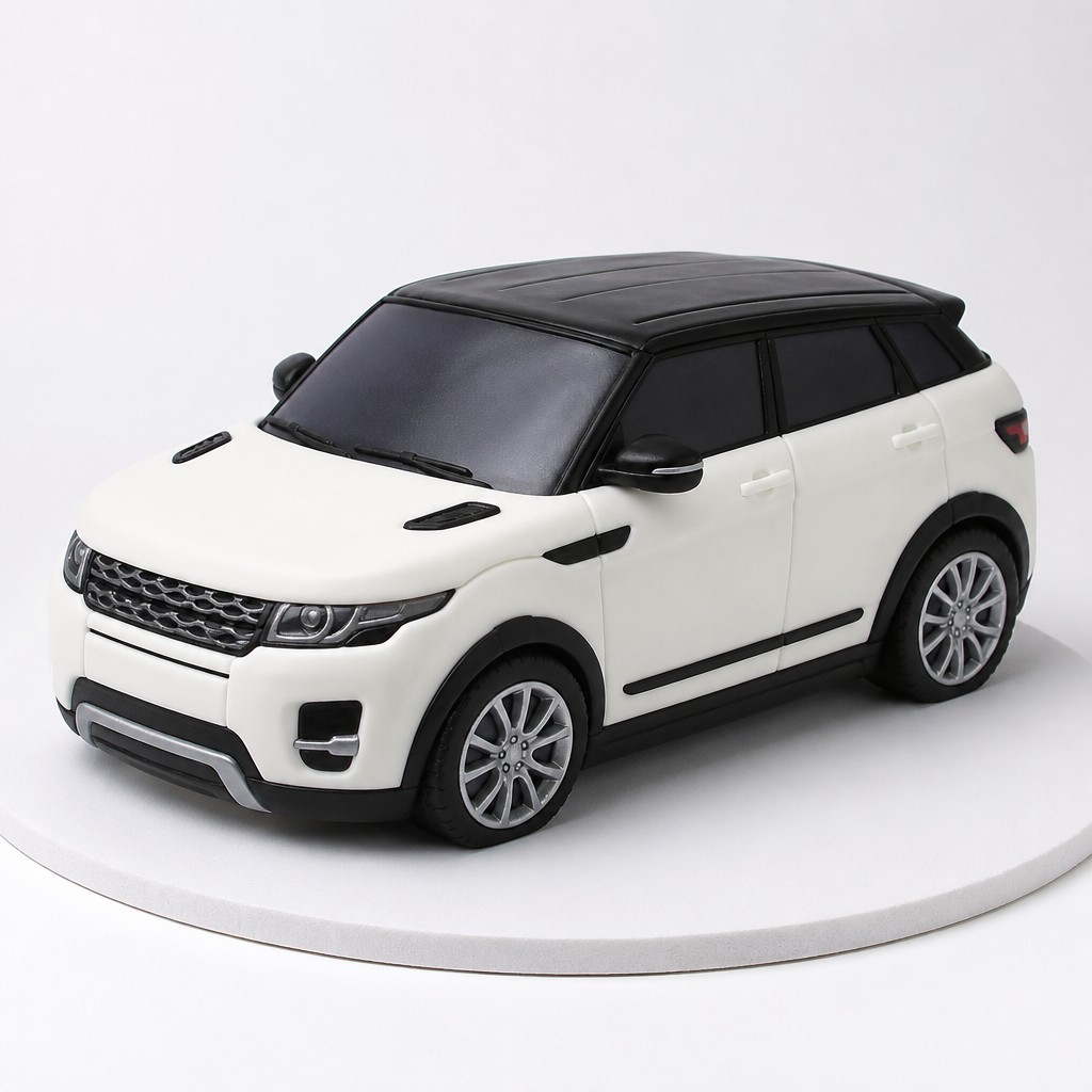 Торт Машина белый Range Rover Evoque