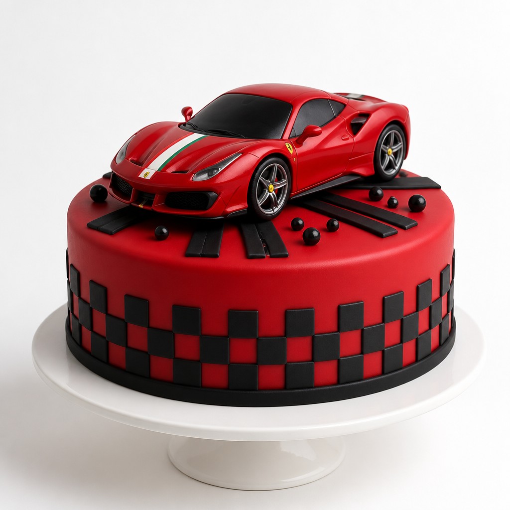 Торт Машина Ferrari красная