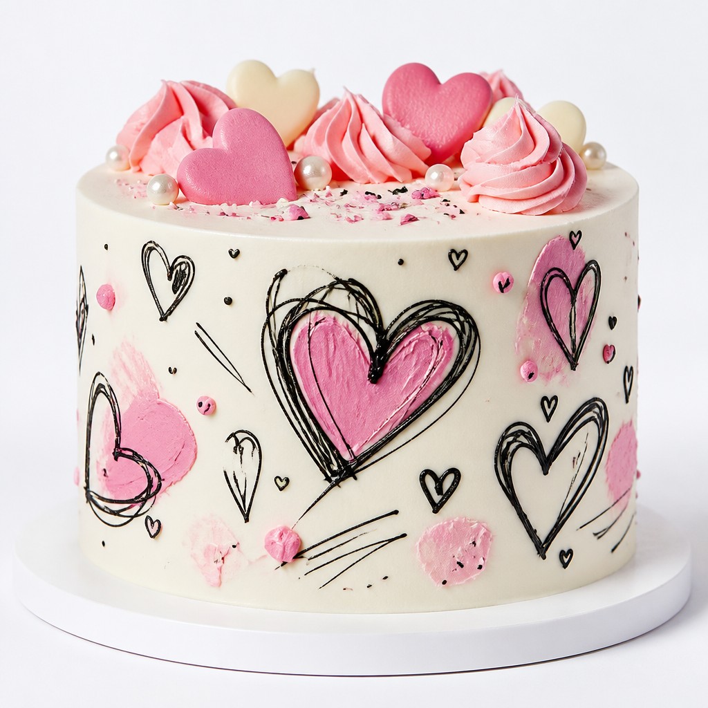 Торт Набросок узы сердца