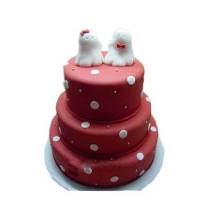 Оригинальный красно белый торт на годик украсит ваше торжество