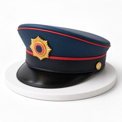 Торт нежный фуражка полицейского с нежным кремом