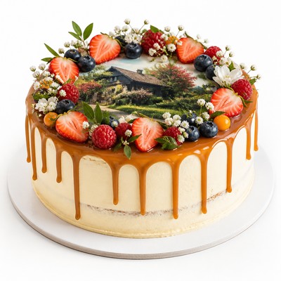 Торт нежный красочный и вкусный торт в деревенском стиле с фото - что может быть лучше! с карамельным drip