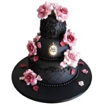 Торт Черный с розами