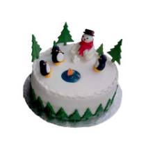Торт Снеговик с пингвинами