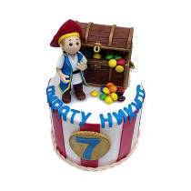 Торт Маленький Пират с сундуком сладостей
