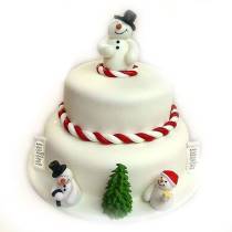 Торт Снеговики на Рождество