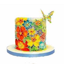 Торт Граффити из цветов с бабочкой