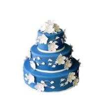 Торт Цветы на синем