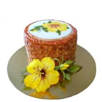 Торт Плетеная шкатулка с желтым цветком