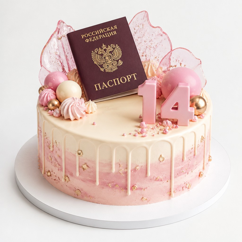 Торт Для девочки на 14 лет с паспортом
