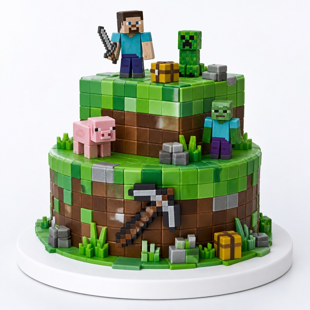 Торт герои игры minecraft