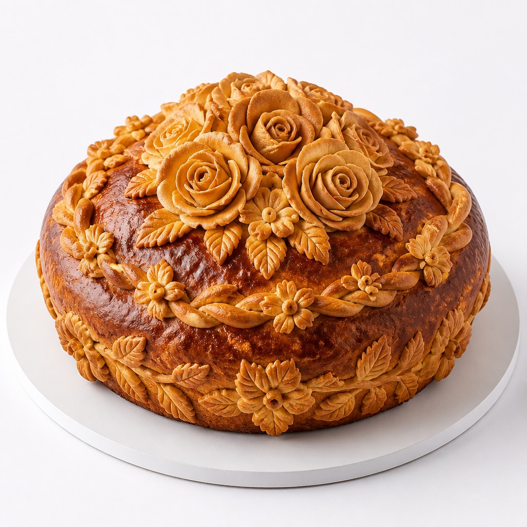 Торт Каравай с розочками