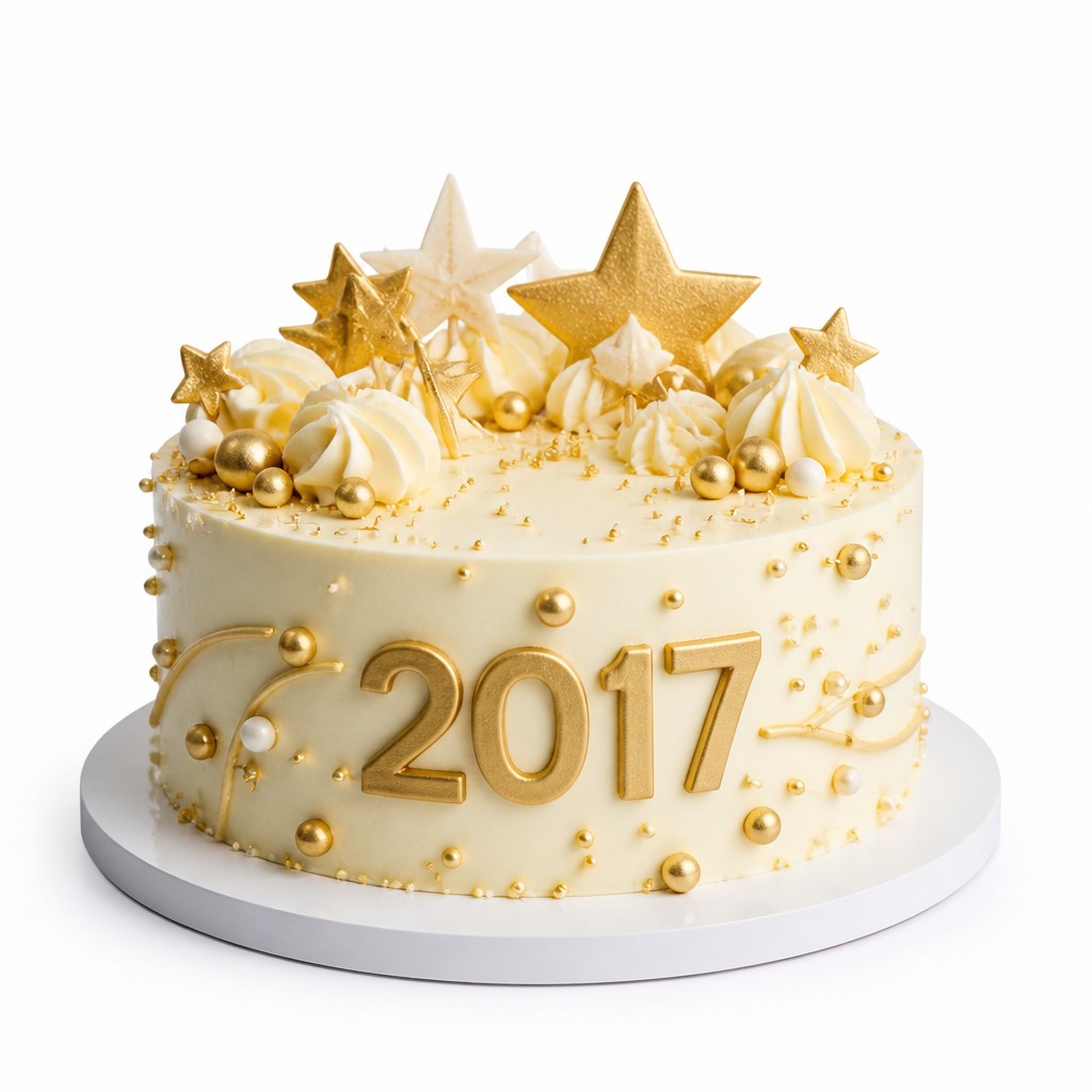 Торт кремовый с новым 2017 годом
