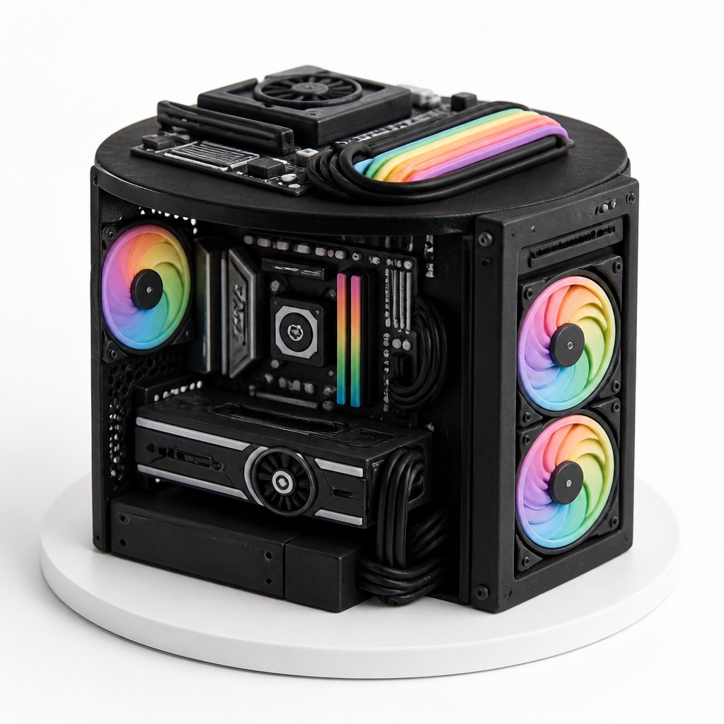 Торт-компьютер с RGB-подсветкой для геймера