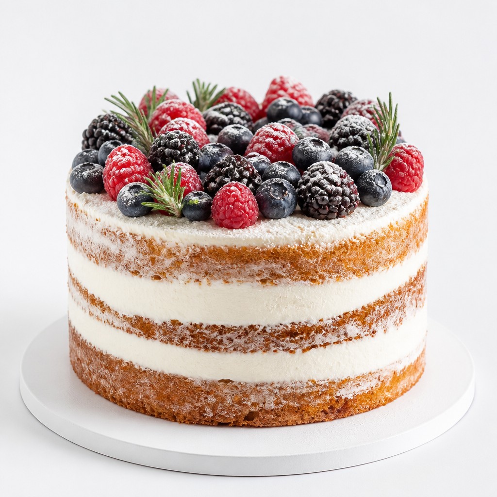 Ягодный naked cake с розмарином