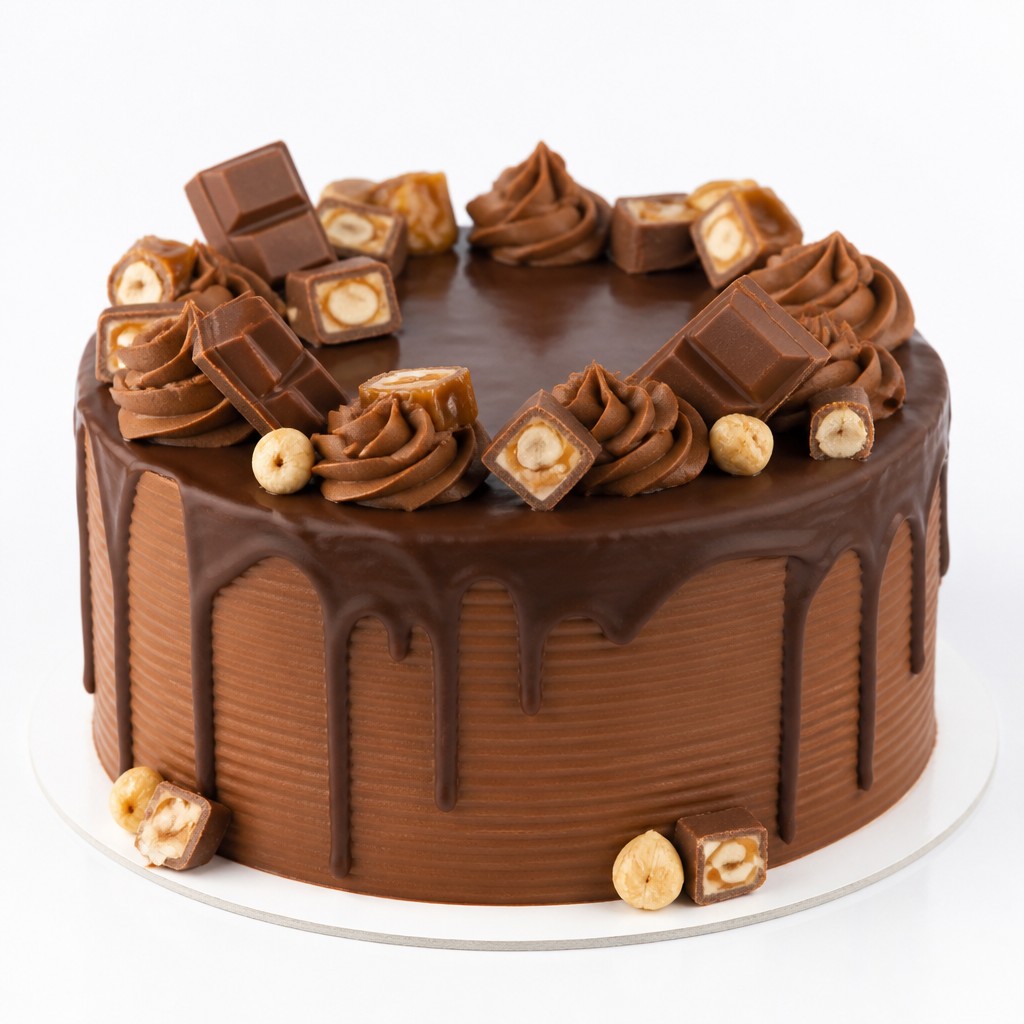 Шоколадный торт с фундуком, карамелью и ganache drip