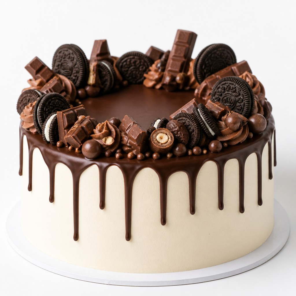Кремовый торт с Oreo, ореховым шоколадом и drip