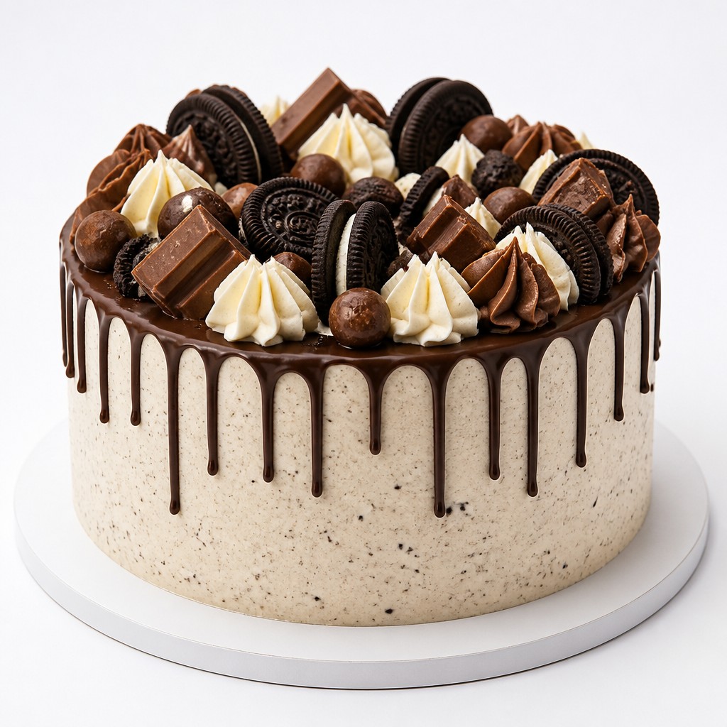 Торт кукис-энд-крим с Oreo и вафельными батончиками