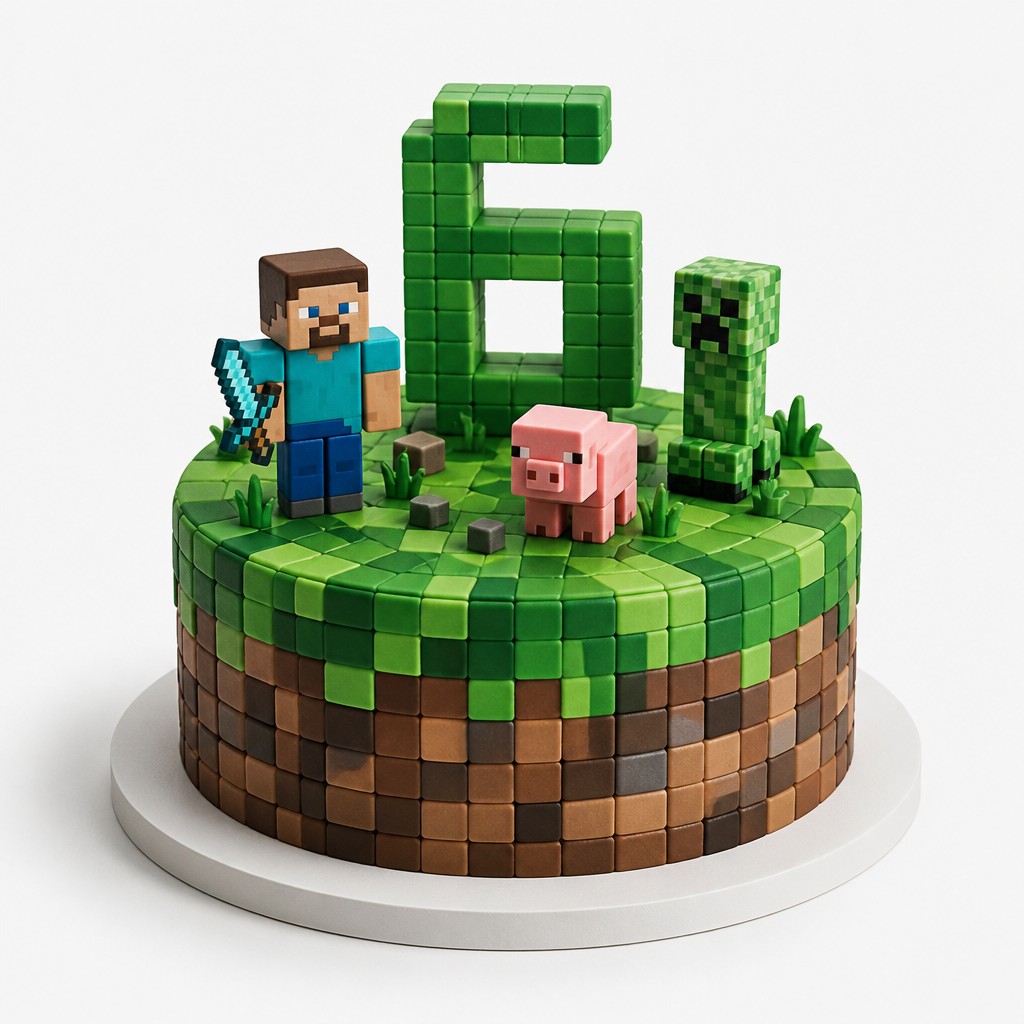 Торт по мотивам игры minecraft