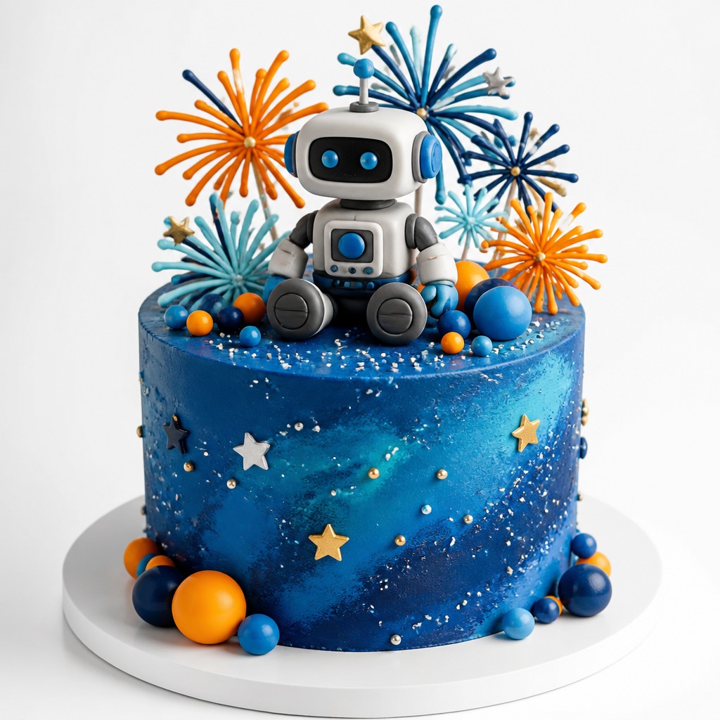 Торт салют с R2-D2 на 14 лет для мальчика