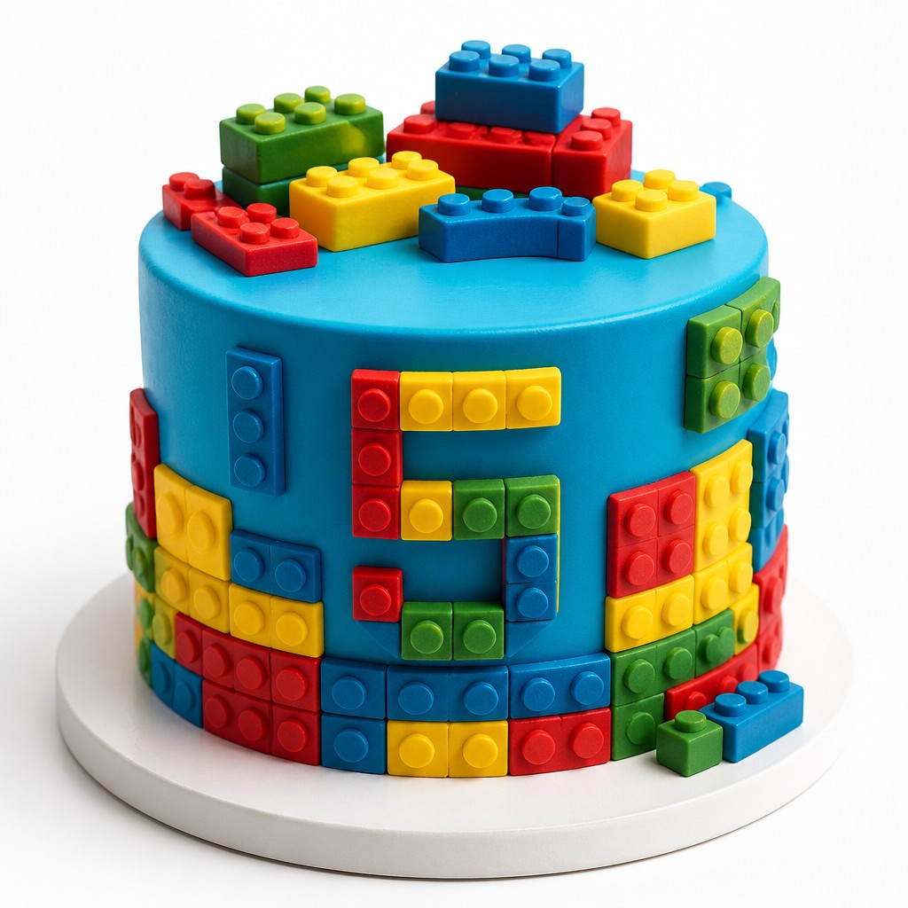 Детский торт строители LEGO для мальчика