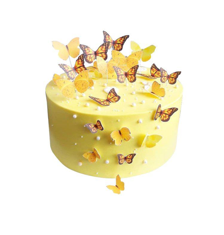 Торт Бабочки на желтом