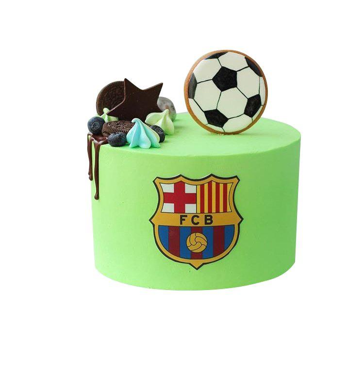 Торт для фаната клуба Барселоны с эмблемой клуба