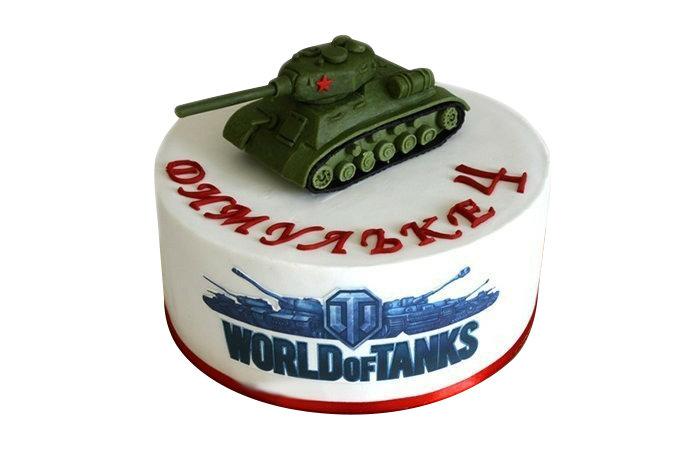 Торт именной для мальчика на 4 года World of Tanks