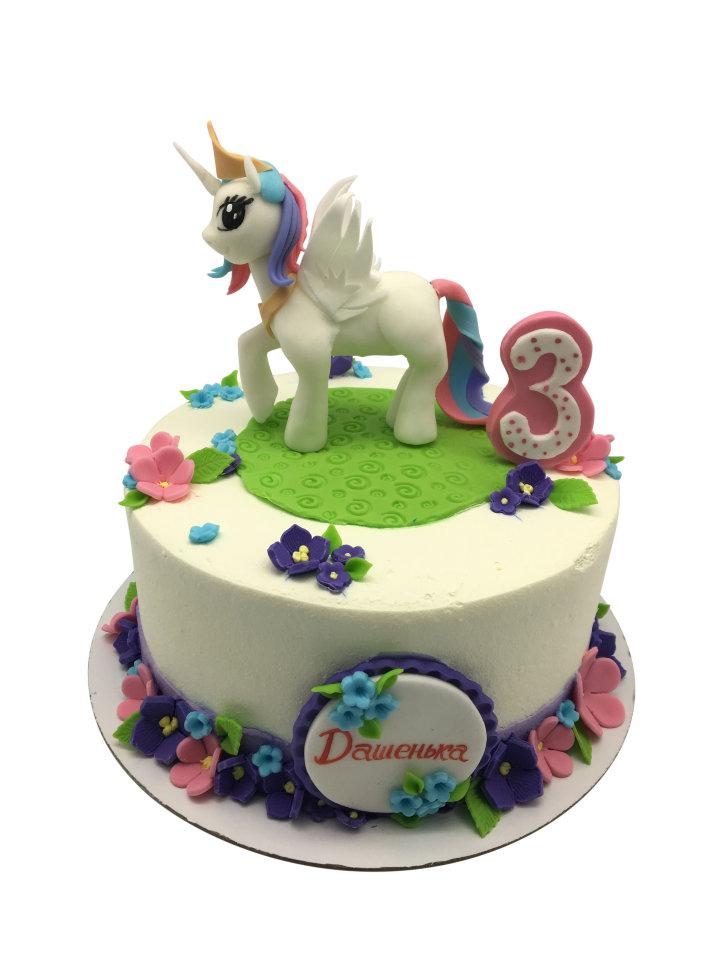 Торт радужный пони на 3 года