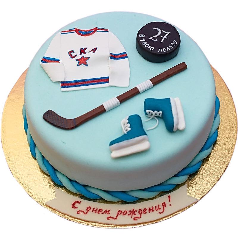 Торт амуниция хоккеиста на день рождения