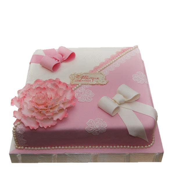 Торт нежность розового на день рождение