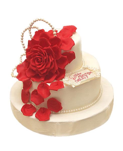 Торт цветок розы в день рождения