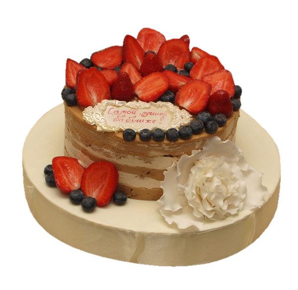 Торт открытый для бабушке с ягодами