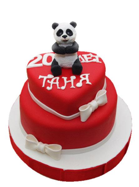 Торт сердечный панда