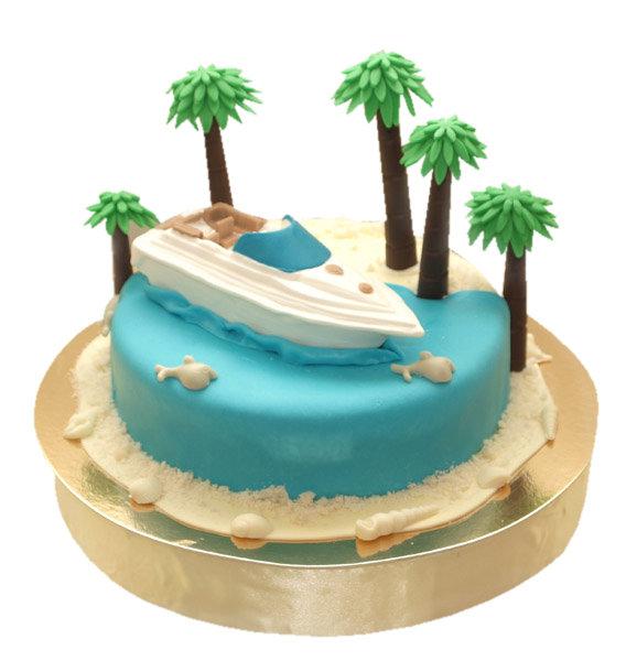 Торт яхта в тропиках