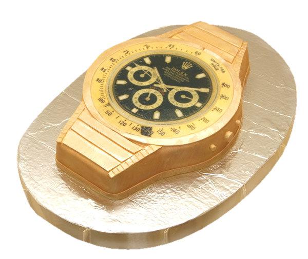Торт золотые наручные часы