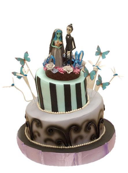 Торт жених и невеста с бабочками