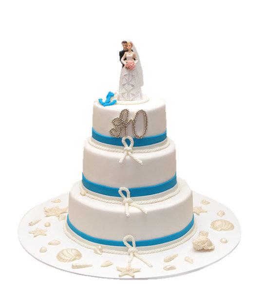 Торт морской узел с женихом и невестой