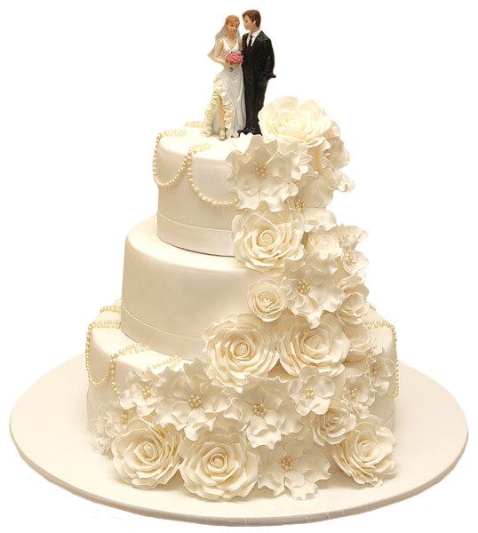 Торт вальс цветов с женихом и невестой