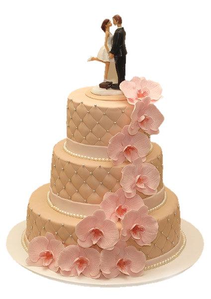 Торт жених и кокетка невеста на бежевом