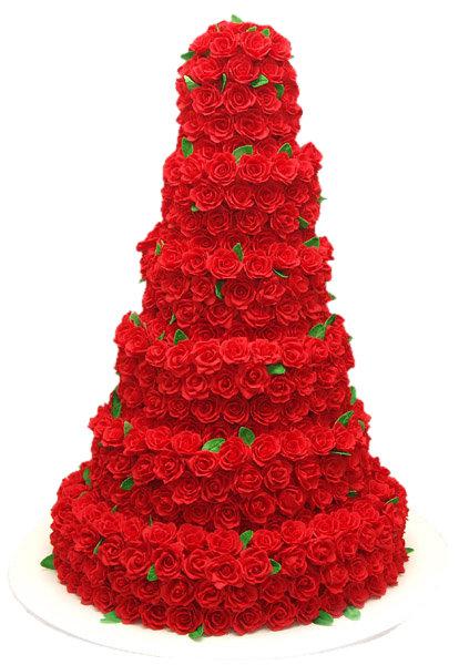 Торт красные розы в малозийском стиле