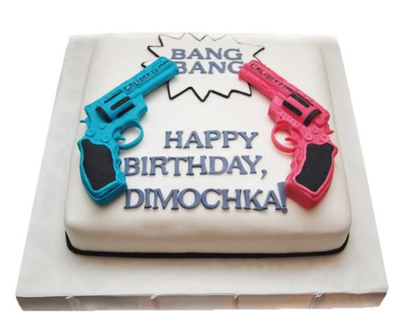 Торт два револьвера на день рожденье