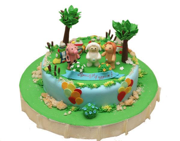 Торт на 1 годик со зверятами
