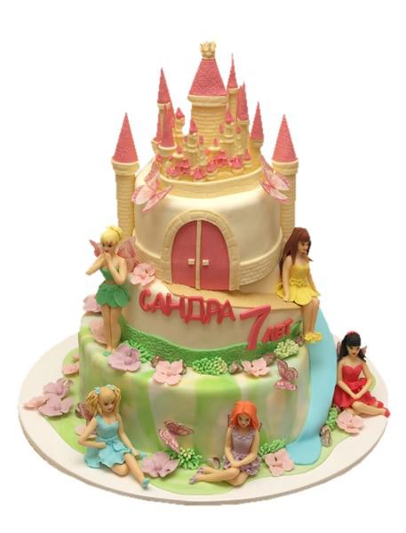 Торт замок принцесс Эльфиек на 7 лет