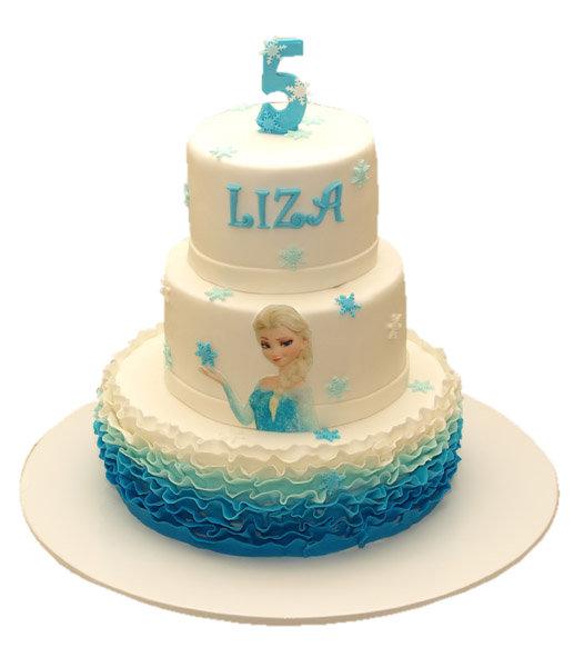 Торт поздравление от Эльзы на 5 лет