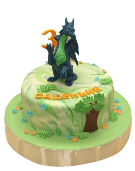 Торт на 3 годика дракон