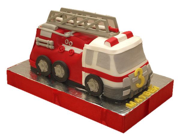 Торт машина пожарных на 3 годика для мальчика