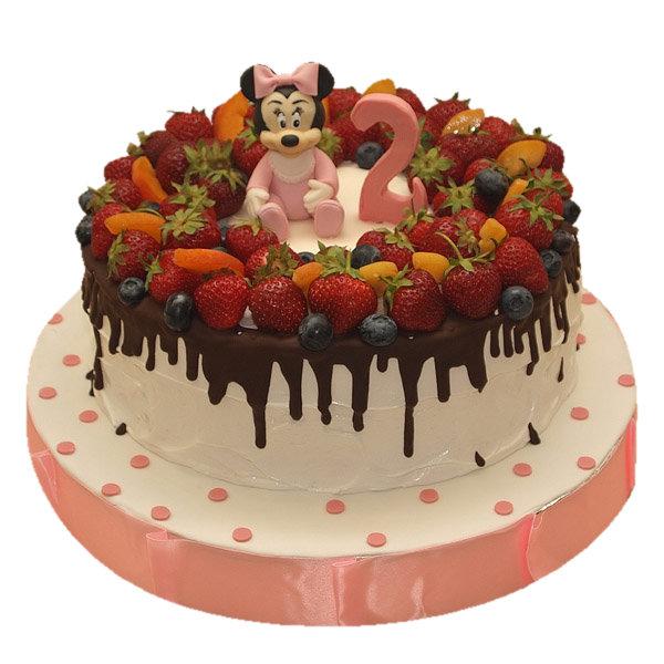 Торт Минни с ягодами на 2 годика