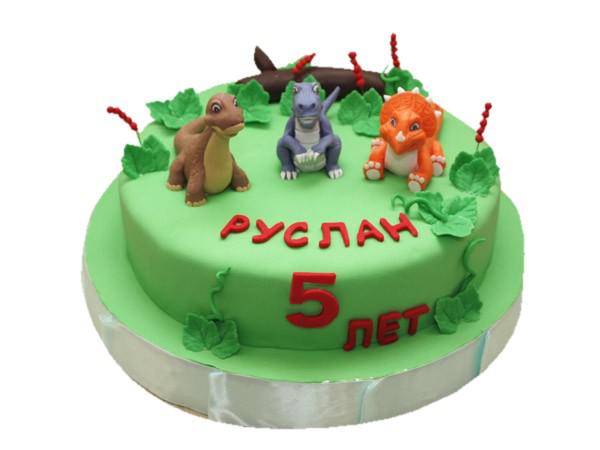 Торт с динозавриками на 5 лет для мальчика