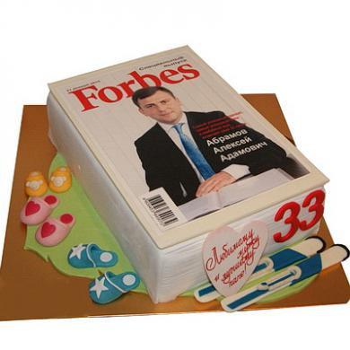 Торт журнал Forbes на 33 годика